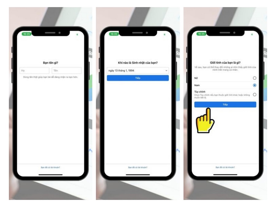 hướng dẫn tạo trên điện thoại bước 2 Cách tạo nick trên điện thoại bước 2