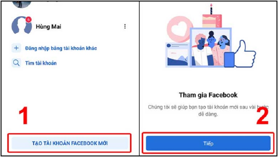 hướng dẫn tạo trên điện thoại bước 1 Cách tạo nick Facebook thứ 2 trên điện thoại bước 1