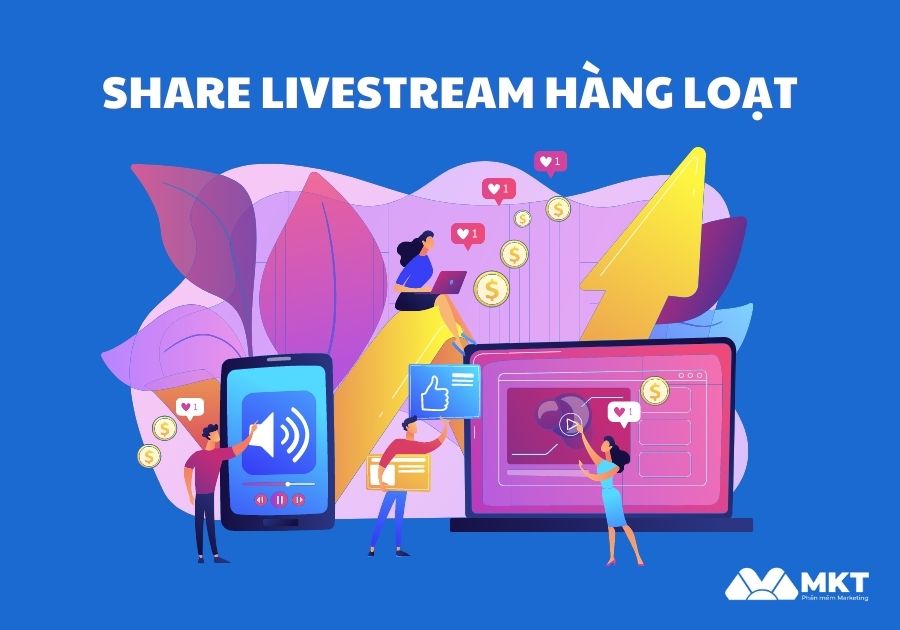 share livestream hàng loạt